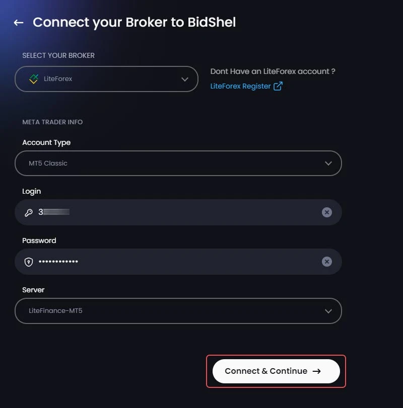 broker account info form