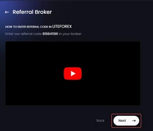 enter the bidshel code in the user's broker