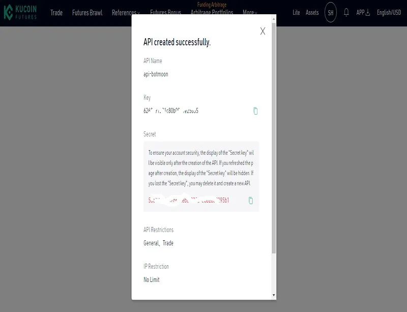 you receive Api Created Successfully
